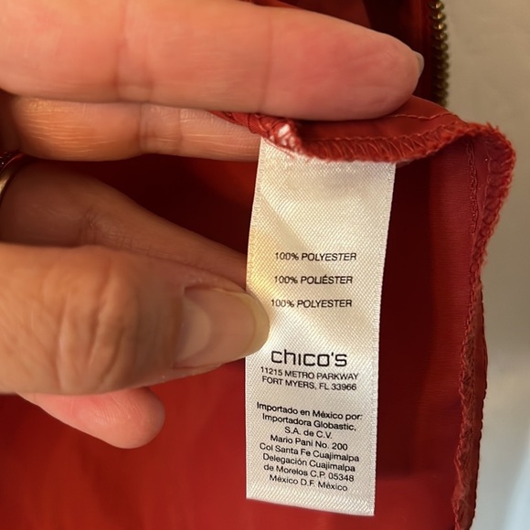 Chico’s Zenergy Finley Suede Detail Jacket Wind Breaker. Rust Orange XL - Picture 9 of 10